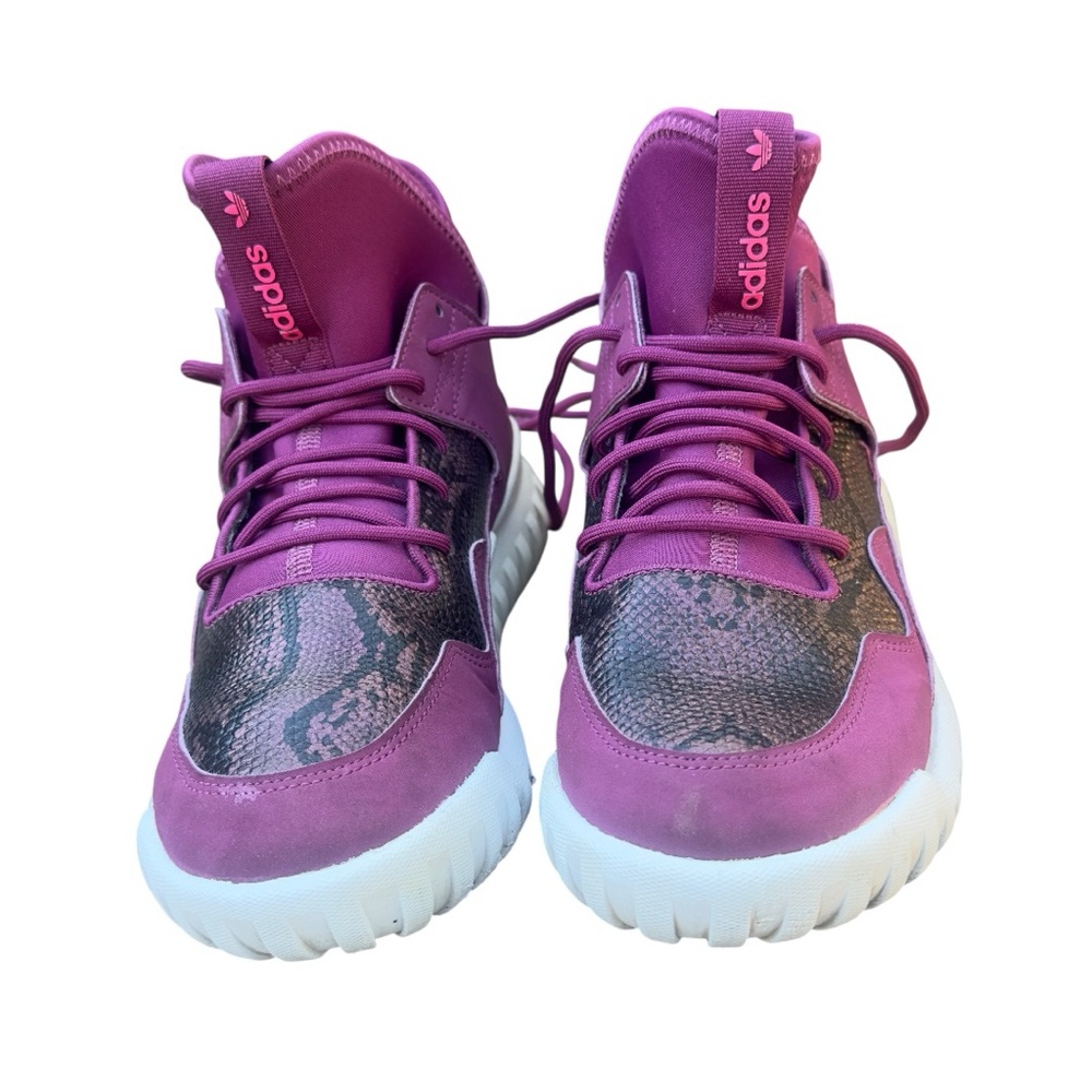 Hightop Adidas Tubular Snakeskin Vibrant Purple Kids Size 4 Fits Womens Size 6